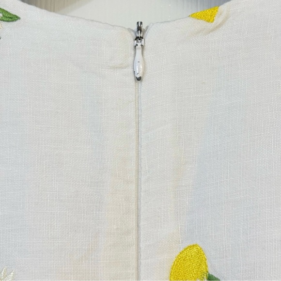 Sorci and Fofa Girls 6 Embroidered Lemon Flutter Sleeve Ric-Rac Linen Dress - Picture 12 of 16